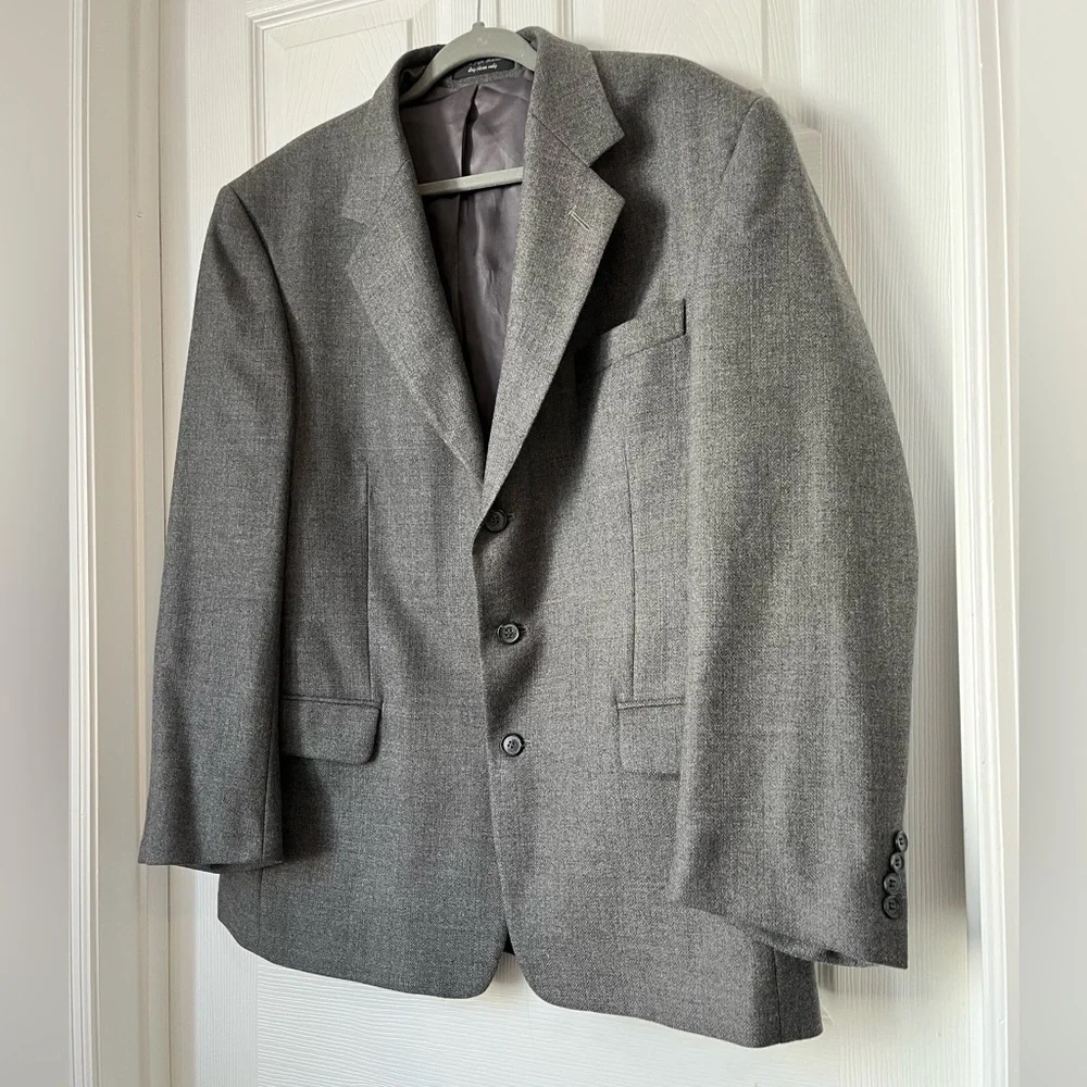 Gianfranco Ruffini Italy Gray Lambswool Sports Jacket Blazer Size 43R